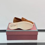 Loro Piana Summer Charms Walk Loafer FAL5899 in cognac suede with mini My Charms on the front saddle, pair side view