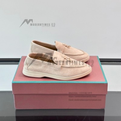 Loro Piana Summer Charms Walk Loafer FAL5899 Cream Suede – Luxury Designer Loafers
