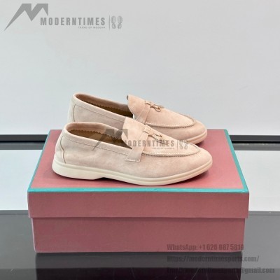 Loro Piana Summer Charms Walk Loafer FAL5899 Cream Suede – Luxury Designer Loafers