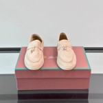Loro Piana Summer Charms Walk Loafer FAL5899 in cream suede with mini My Charms on the front saddle, pair side view