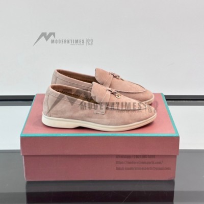 Loro Piana Summer Charms Walk Loafer FAL5899 Dusty Rose Suede – Luxury Designer Loafers