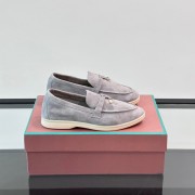 Loro Piana Summer Charms Walk Loafer FAL5899 Ice Blue Suede – Luxury Designer Loafers