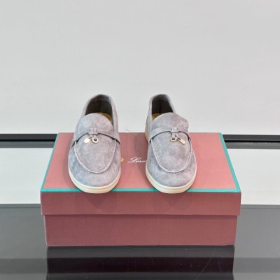 Loro Piana Summer Charms Walk Loafer FAL5899 Ice Blue Suede – Luxury Designer Loafers