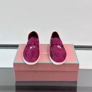 Loro Piana Summer Charms Walk Loafer FAL5899 Magenta Suede – Luxury Designer Loafers
