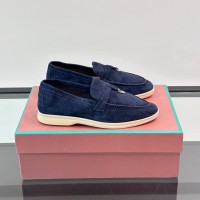 Loro Piana Summer Charms Walk Loafer FAL5899 Navy Blue Suede – Luxury Designer Loafers