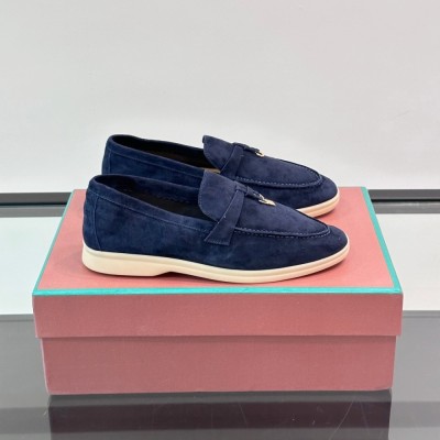 Loro Piana Summer Charms Walk Loafer FAL5899 Navy Blue Suede – Luxury Designer Loafers