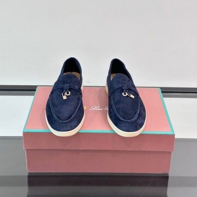 Loro Piana Summer Charms Walk Loafer FAL5899 Navy Blue Suede – Luxury Designer Loafers