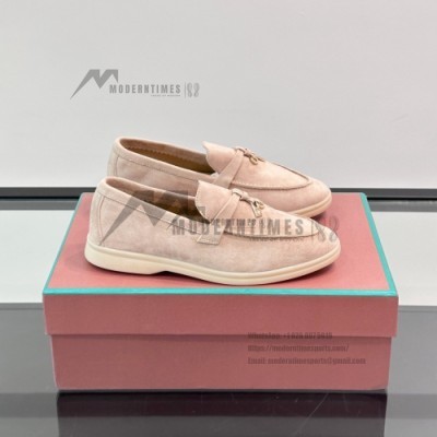 Loro Piana Summer Charms Walk Loafer FAL5899 Pale Pink Suede – Luxury Designer Loafers