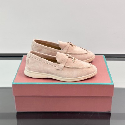 Loro Piana Summer Charms Walk Loafer FAL5899 Pale Pink Suede – Luxury Designer Loafers