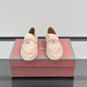 Loro Piana Summer Charms Walk Loafer FAL5899 Pale Pink Suede – Luxury Designer Loafers