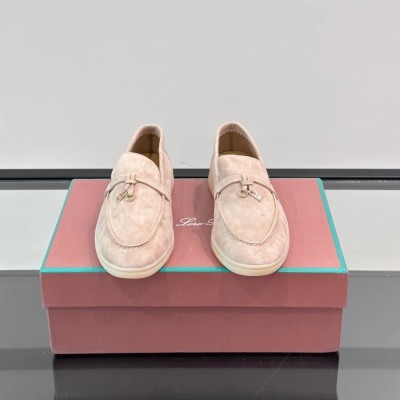 Loro Piana Summer Charms Walk Loafer FAL5899 Pale Pink Suede – Luxury Designer Loafers