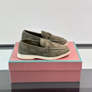 Loro Piana Summer Charms Walk Loafer FAL5899 Sage Green Suede – Luxury Designer Loafers
