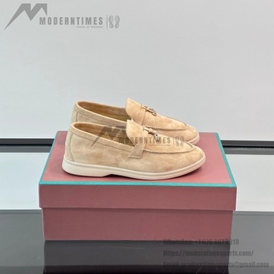 Loro Piana Summer Charms Walk Loafer FAL5899 Sand Beige Suede – Luxury Designer Loafers