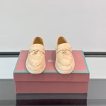 Loro Piana Summer Charms Walk Loafer FAL5899 in sand beige suede with mini My Charms on the front saddle, pair side view