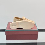 Loro Piana Summer Charms Walk Loafer FAL5899 in sand beige suede with mini My Charms on the front saddle, pair side view
