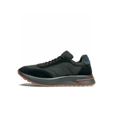 Loro Piana Week End Walk Sneaker FAP9780 Black Suede & Storm System Microfibre – Luxury Low-Top Sneakers