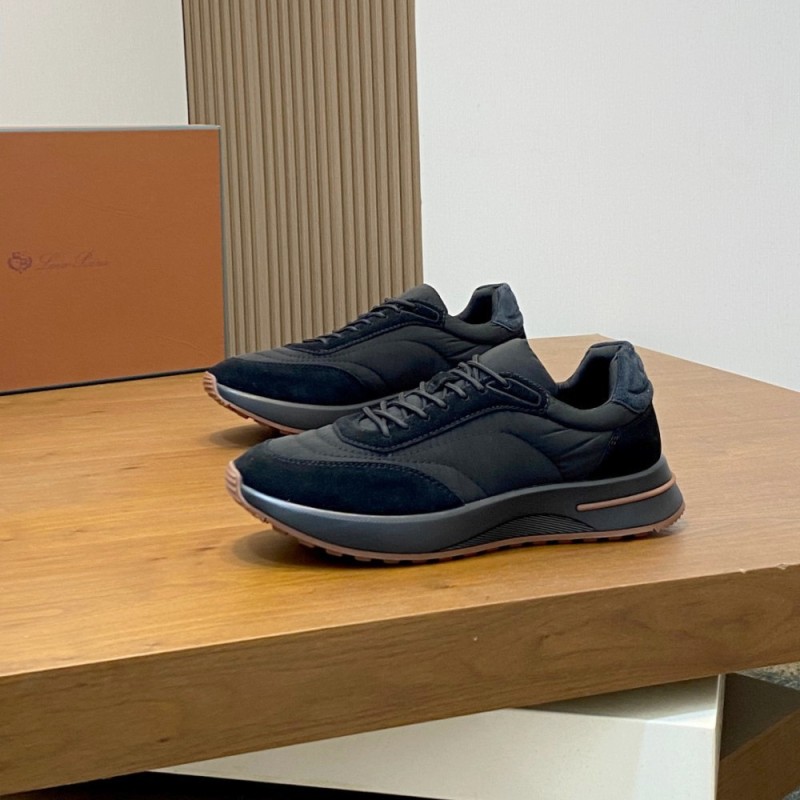 Loro Piana Week End Walk Sneaker FAP9780 in black suede with Wind microfibre and Storm System, single side view