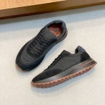 Loro Piana Week End Walk Sneaker FAP9780 in black suede with Wind microfibre and Storm System, single side view