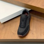Loro Piana Week End Walk Sneaker FAP9780 in black suede with Wind microfibre and Storm System, single side view