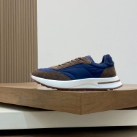 Loro Piana Week End Walk Sneaker FAP9780 Blue and Brown Suede & Storm System Microfibre – Luxury Low-Top Sneakers