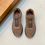 Loro Piana Week End Walk Sneaker FAP9780 in brown suede with Wind microfibre and Storm System, single side view