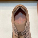 Loro Piana Week End Walk Sneaker FAP9780 in brown suede with Wind microfibre and Storm System, single side view