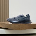Loro Piana Week End Walk Sneaker FAP9780 in grey suede with Wind microfibre and Storm System, single side view
