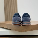 Loro Piana Week End Walk Sneaker FAP9780 in grey suede with Wind microfibre and Storm System, single side view