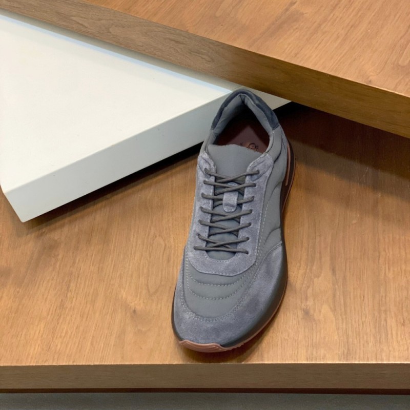 Loro Piana Week End Walk Sneaker FAP9780 in grey suede with Wind microfibre and Storm System, single side view