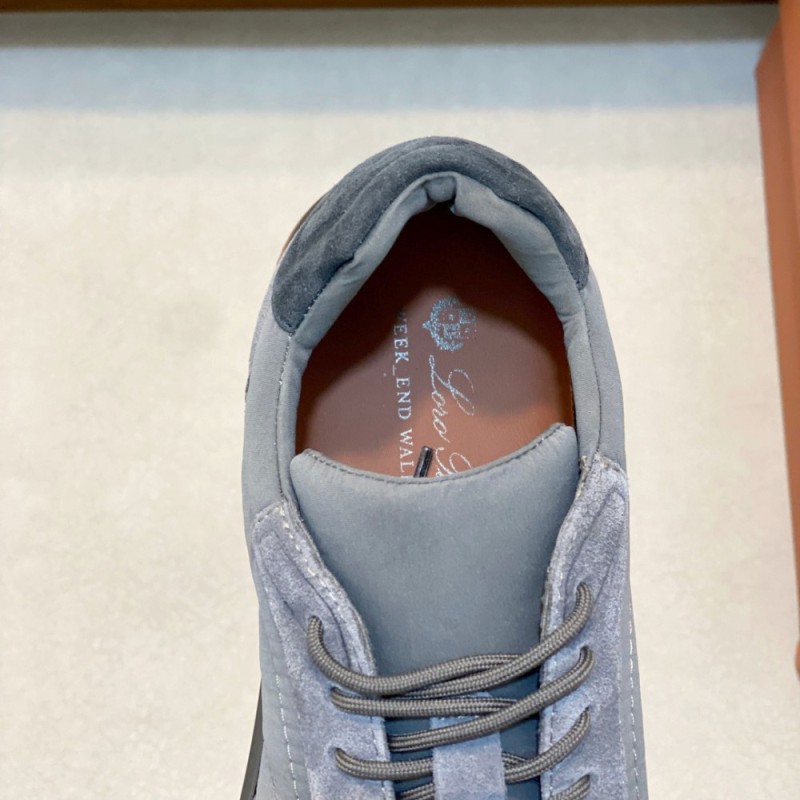 Loro Piana Week End Walk Sneaker FAP9780 in grey suede with Wind microfibre and Storm System, single side view