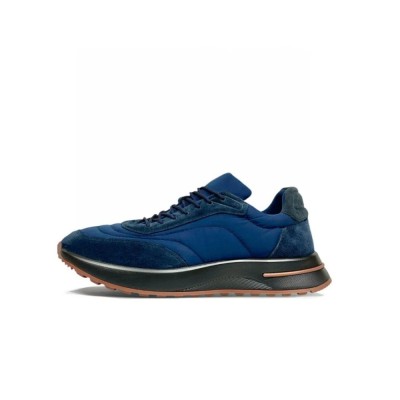 Loro Piana Week End Walk Sneaker FAP9780 Navy Blue Suede & Storm System Microfibre – Luxury Low-Top Sneakers